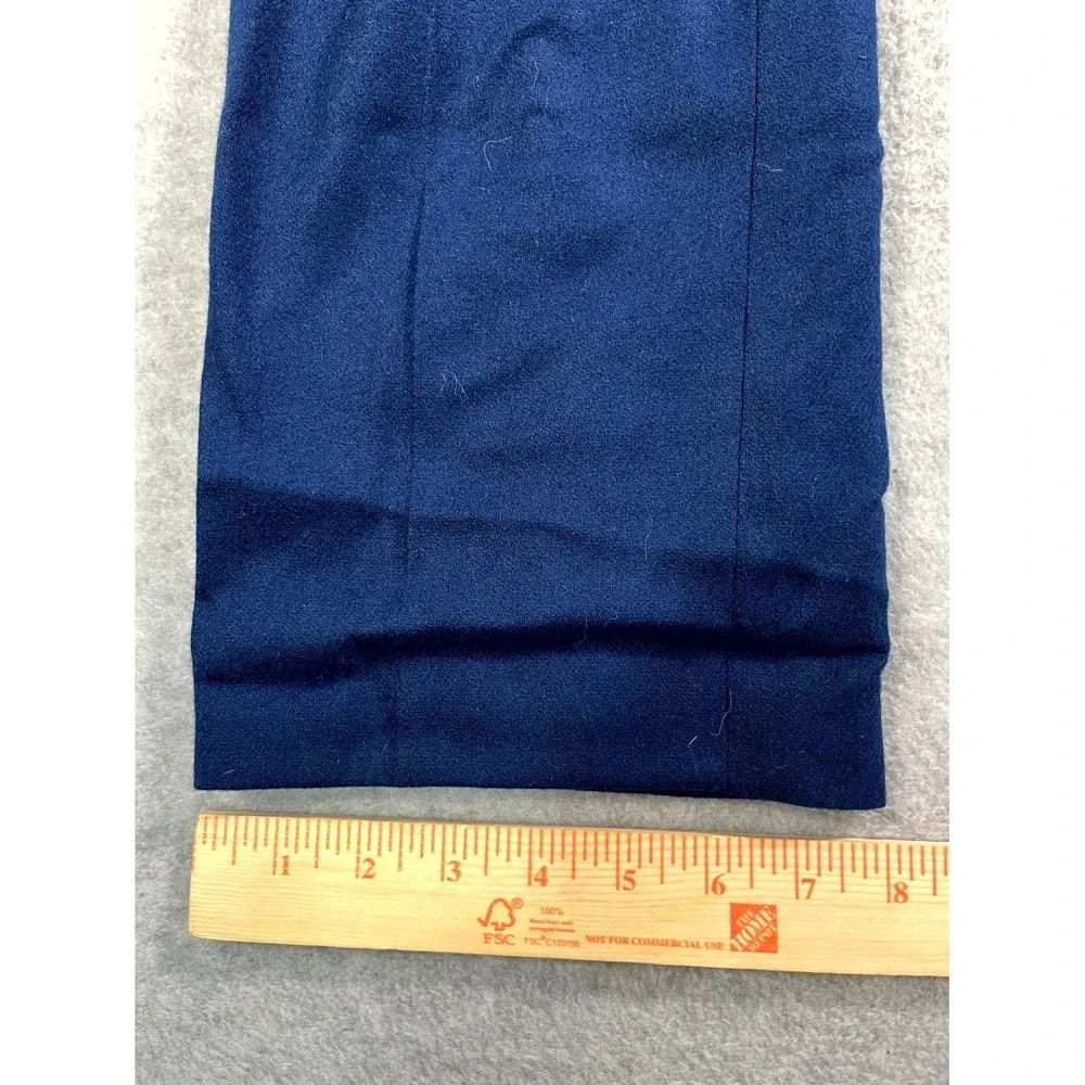Personal Dress Pants Womens 7 Blue Pure Wool Flat Front Straight Leg‎ Formal